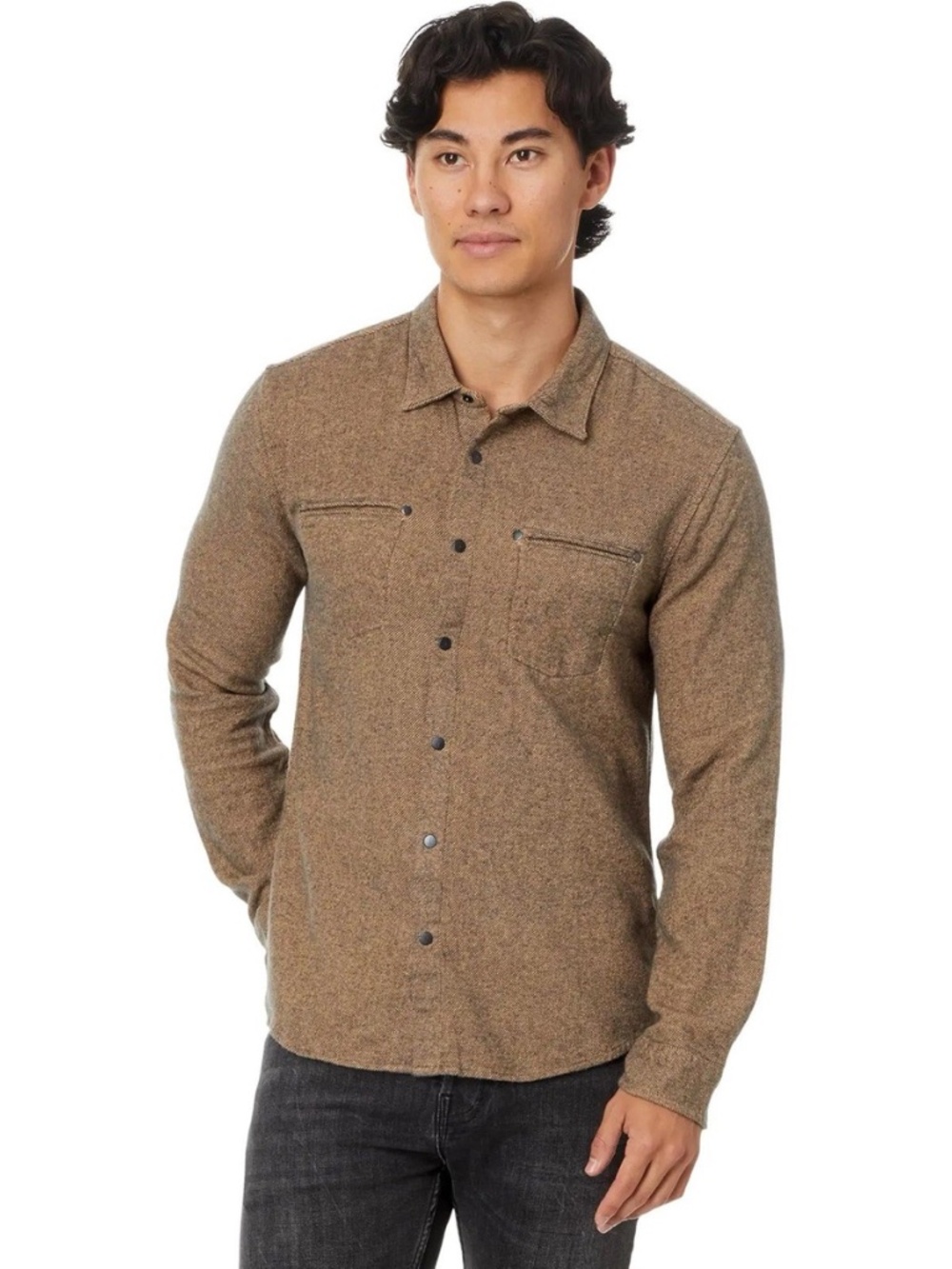 John Varvatos Dario Shirt W976W24 Men Size 2XL Color Light Umber NEW!!